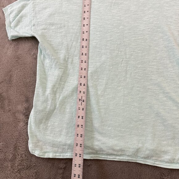 Eileen Fisher Linen Cotton Oversized Tee Shirt SMALL Mint Green - Picture 4 of 6